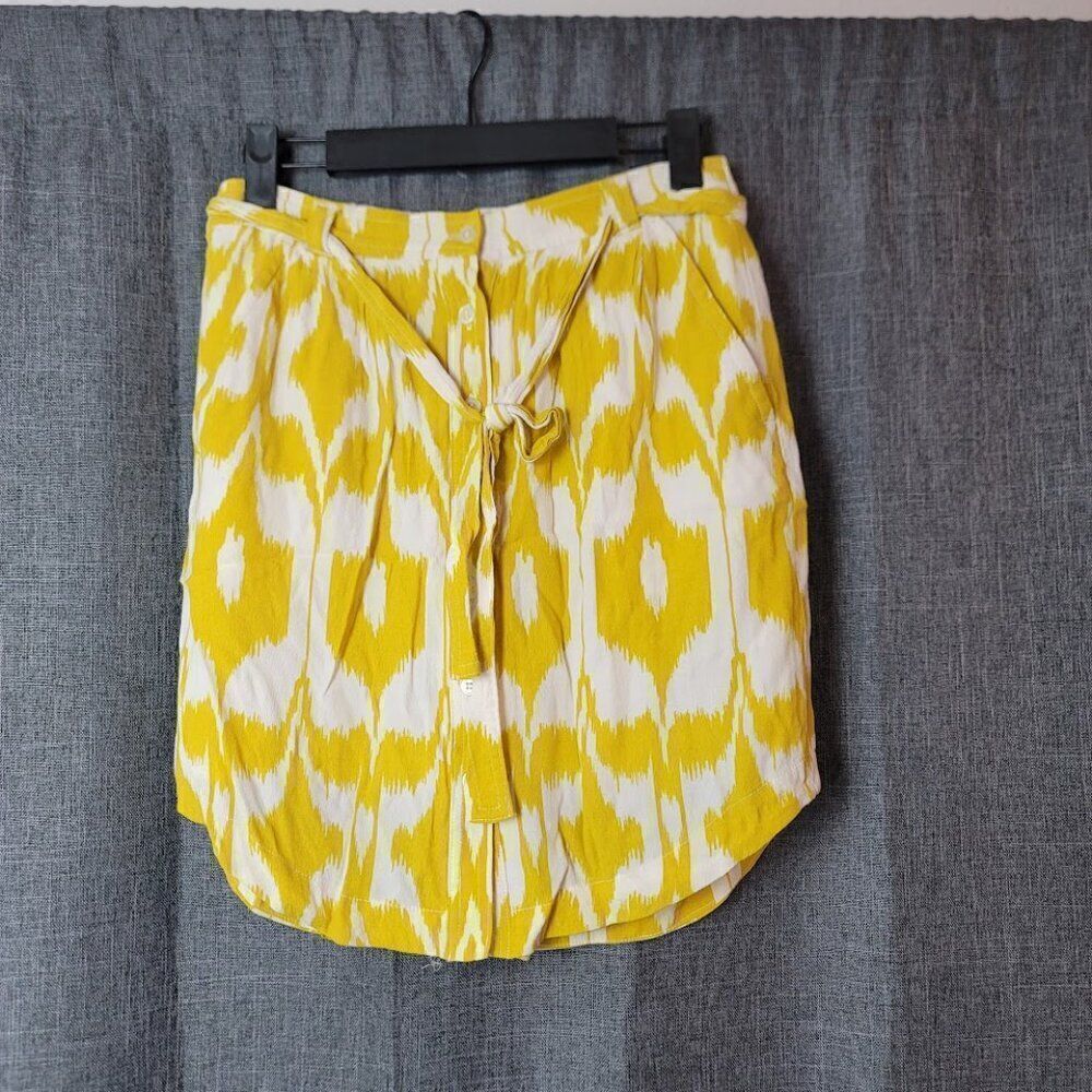 LOFT  Islander Ikat Print Button Front Mini Skirt